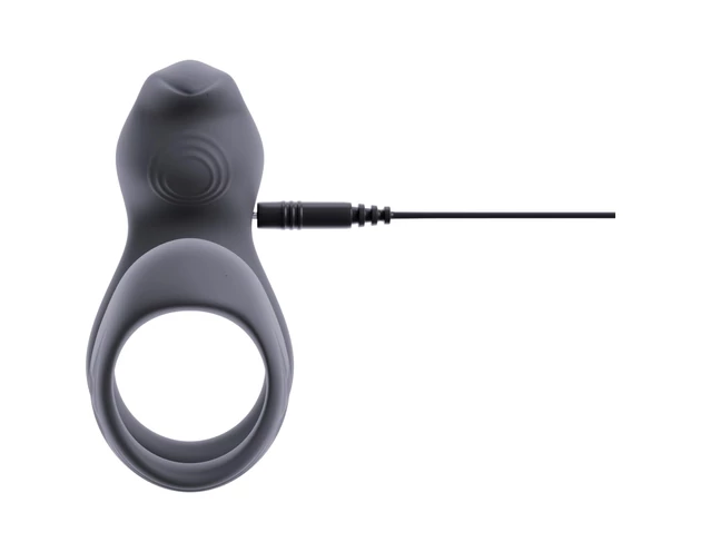 Beau Coeur Vylor - pénisz-és heregyűrű csiklóizgatóval (szürke)