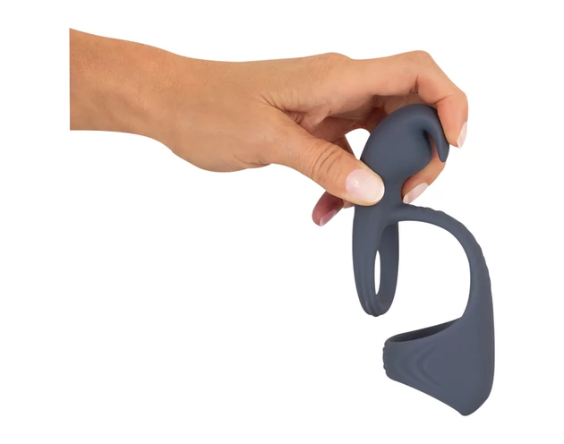 Beau Coeur Vylor - pénisz-és heregyűrű csiklóizgatóval (szürke)