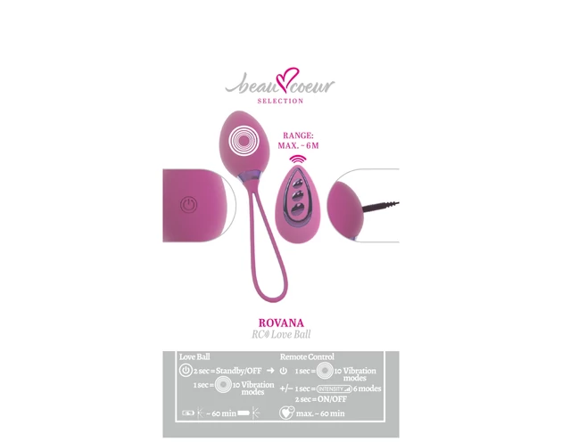 Beau Coeur Rovana - rádiós vibrációs tojás (lila)