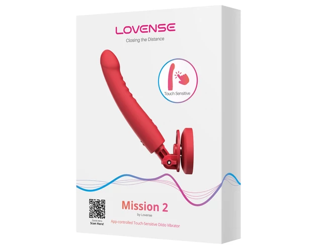 LOVENSE Mission 2 - okos vibrátor tapadókoronggal (piros)