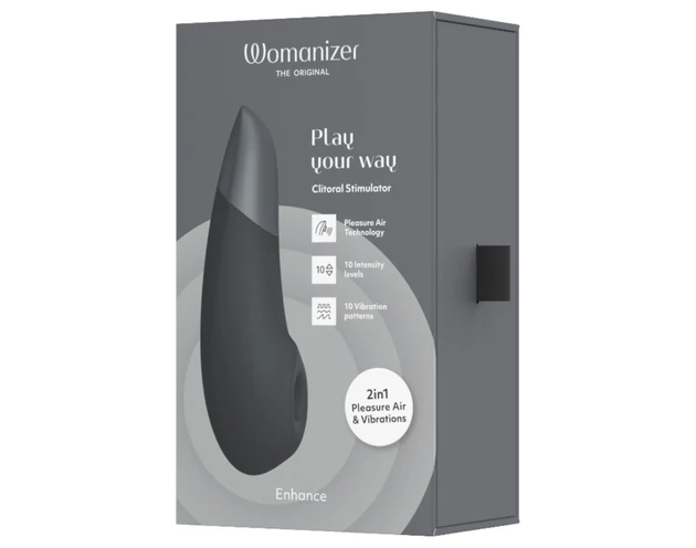 Womanizer Enhance - léghullámos csiklóizgató (fekete)