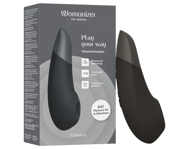 Womanizer Enhance - léghullámos csiklóizgató (fekete)