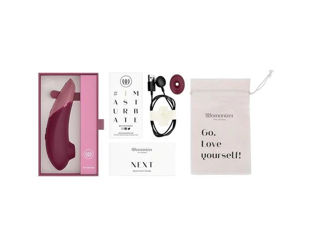 Womanizer Next - akkus, léghullámos csiklóizgató (bordó)