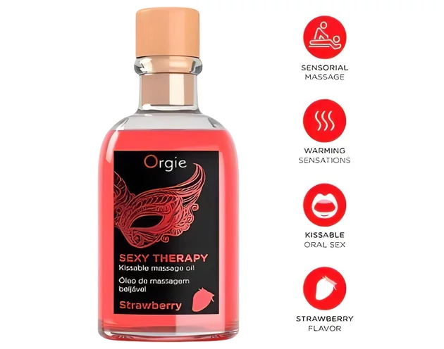 Orgie Sexy Therapy - masszázsolaj szett - eper