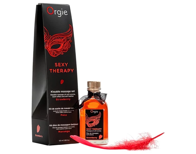Orgie Sexy Therapy - masszázsolaj szett - eper
