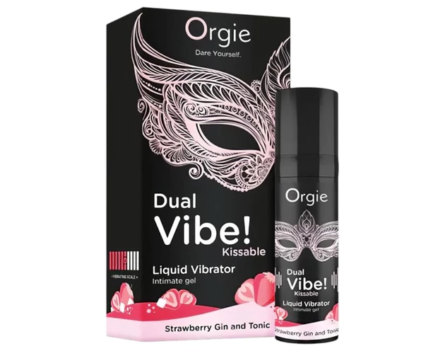 Orgie Dual Vibe - unisex folyékony vibrátor - Eper - Gin Tonic (15ml)