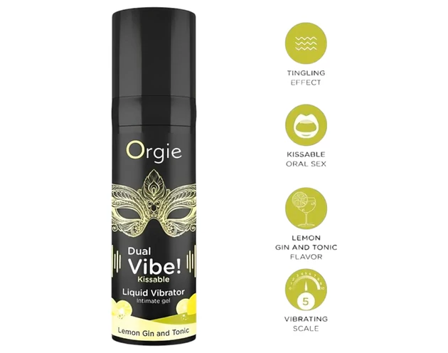 Orgie Dual Vibe - unisex folyékony vibrátor - Gin Tonic (15ml)