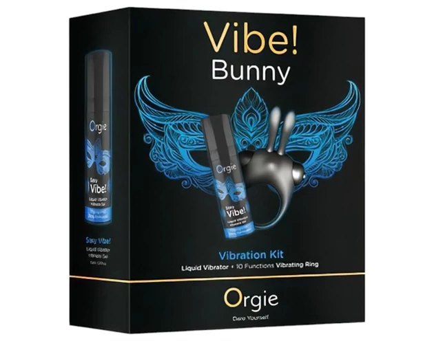 Orgie Bunny - vibrációs péniszgyűrű szett (fekete)