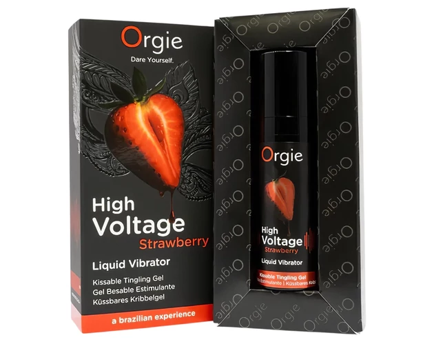 Orgie High Voltage - folyékony vibrátor - eper (15ml)