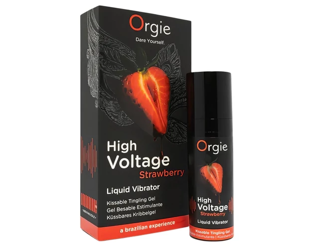 Orgie High Voltage - folyékony vibrátor - eper (15ml)