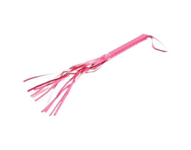 Műbőr korbács - pink (42cm)