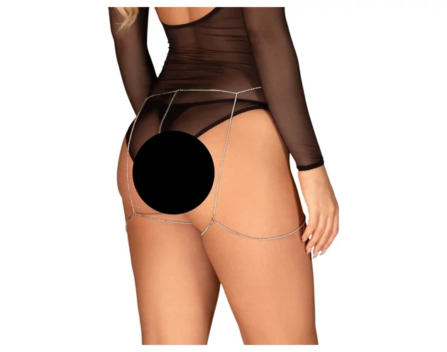 Obsessive Bijou 905 - ékszer testhám alsó (ezüst) - S-L