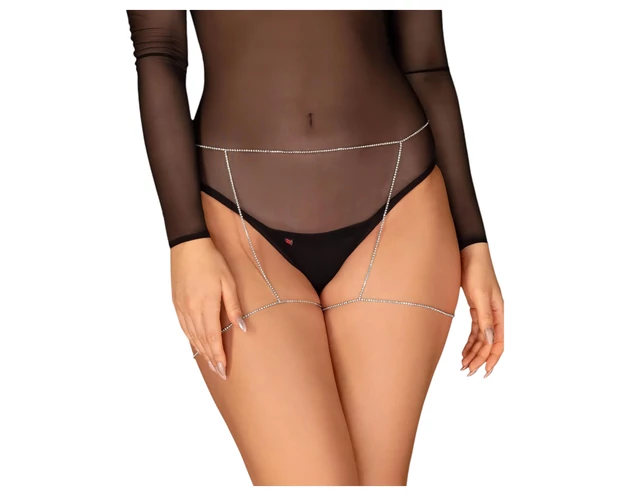 Obsessive Bijou 905 - ékszer testhám alsó (ezüst) - S-L