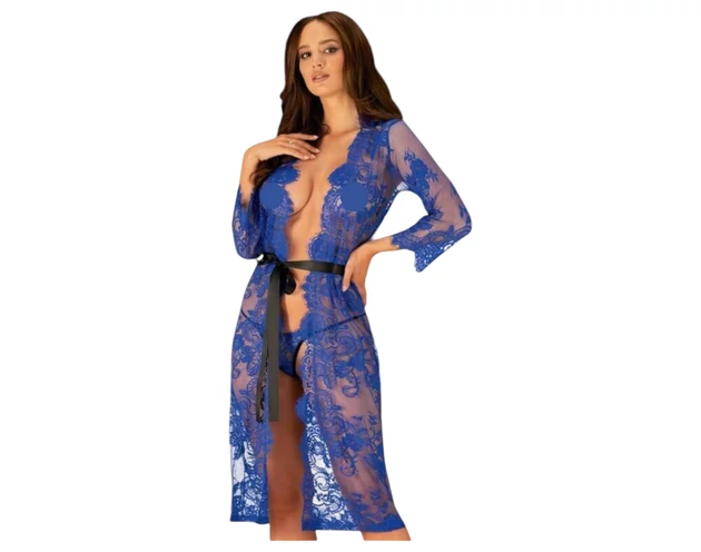 Obsessive Cobaltess - csipke köntös (kék)