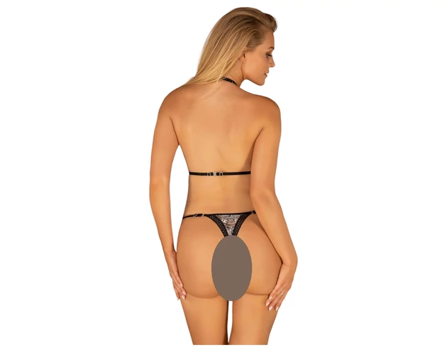 Obsessive Xenita - átlátszó mintás melltartó szett (szürke)