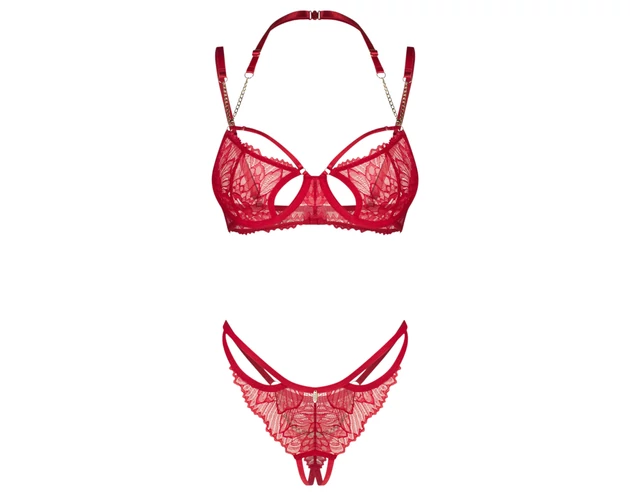 Obsessive Matildea - csipkés melltartó szett (piros)
