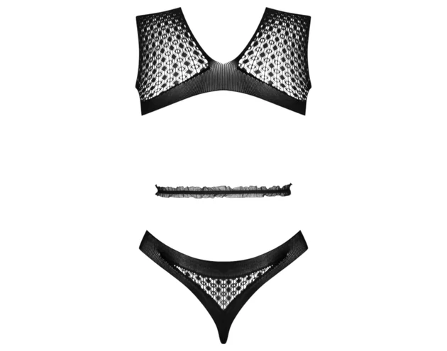 Livco Michikol - nyitott hátú necc body - (fekete) - S-L