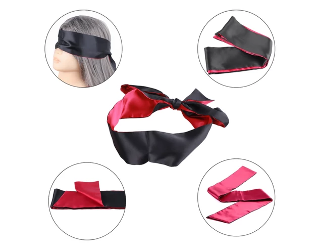 Wild Play - szatén szemkötő (fekete-pink)