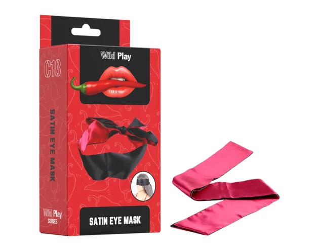 Wild Play - szatén szemkötő (fekete-pink)