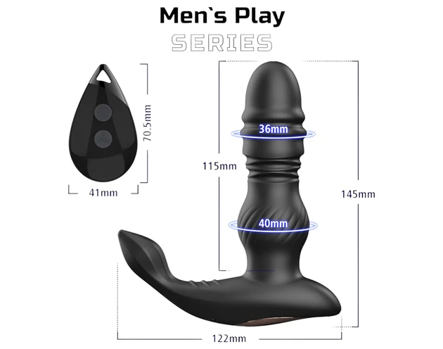 Men's Play - fel-le mozgó prosztata vibrátor (fekete)