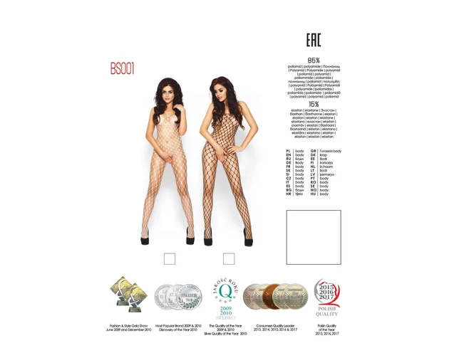 Passion BS001 - nagy szemű necc overál (fehér) - S-L