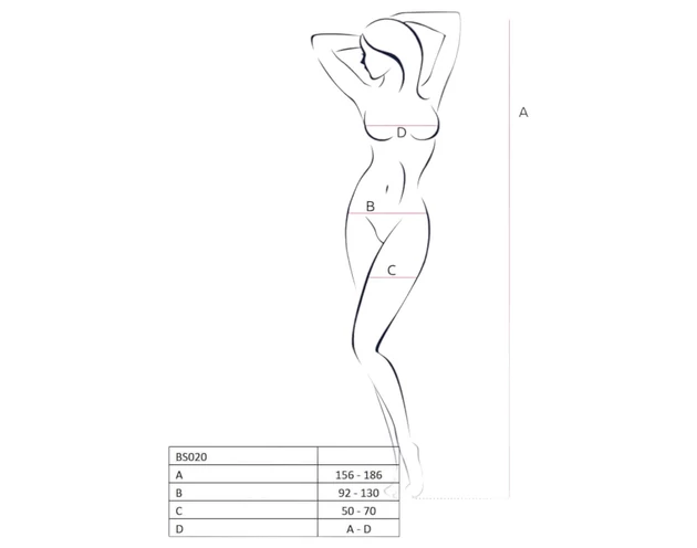 Passion BS020 - díszített nyitott overál (fekete) - S-L