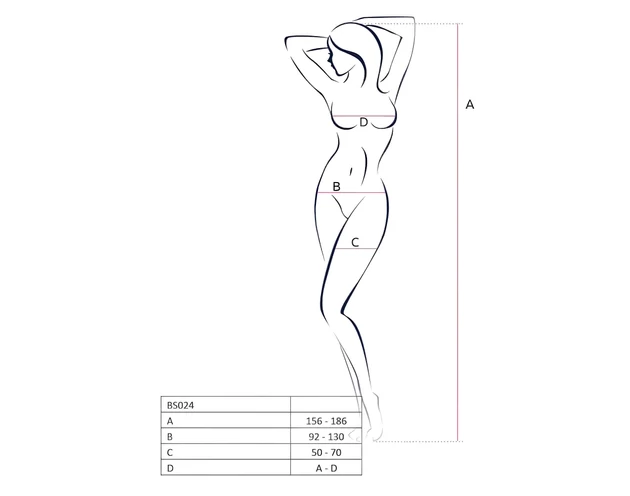 Passion BS024 - hálós-szíves necc szett (fehér) - S-L