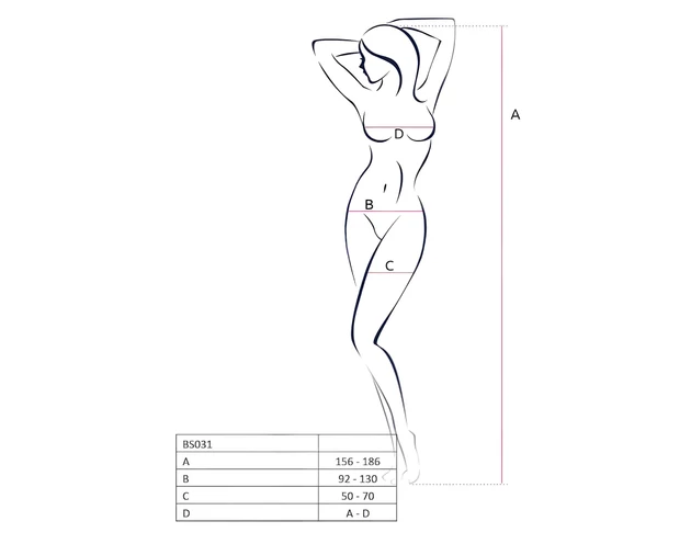 Passion BS031 - nyitott overál (piros) - S-L