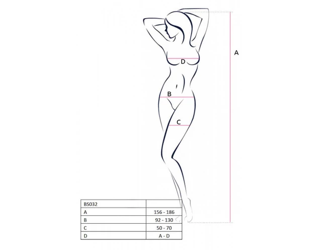 Passion BS032 - hálós nyitott necc overál (piros) - S-L