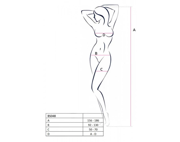 Passion BS048 - nyitott necc overall nyakpánttal (fekete) - S-L