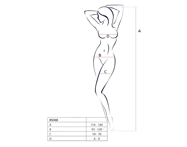 Passion BS048 - nyitott necc overál nyakpánttal (piros) - S-L