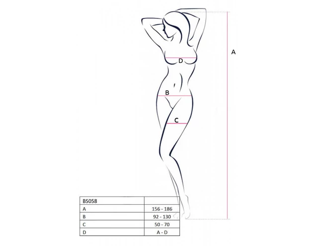 Passion BS058 - nyitott necc overál (piros) - S-L