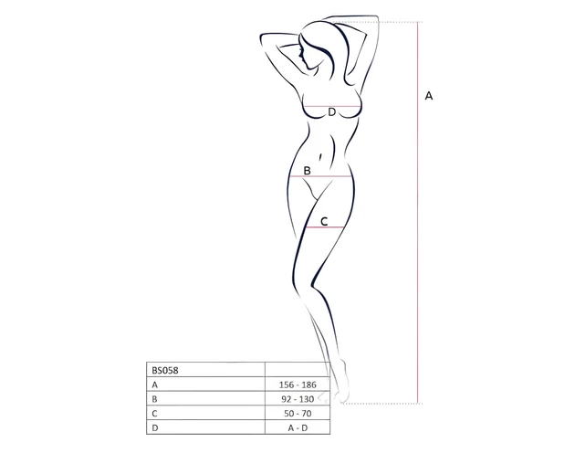 Passion BS058 - nyitott necc overál (piros) - S-L