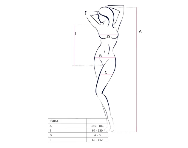 Passion BS064 - nyitott necc body (fekete) - S-L