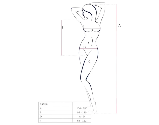 Passion BS064 - nyitott necc body (piros) - S-L