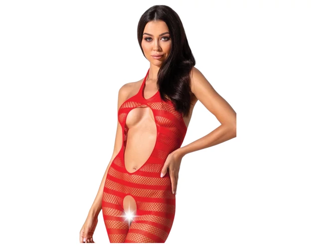 Passion BS081 - nyakpántos capri overál - piros (S-L)