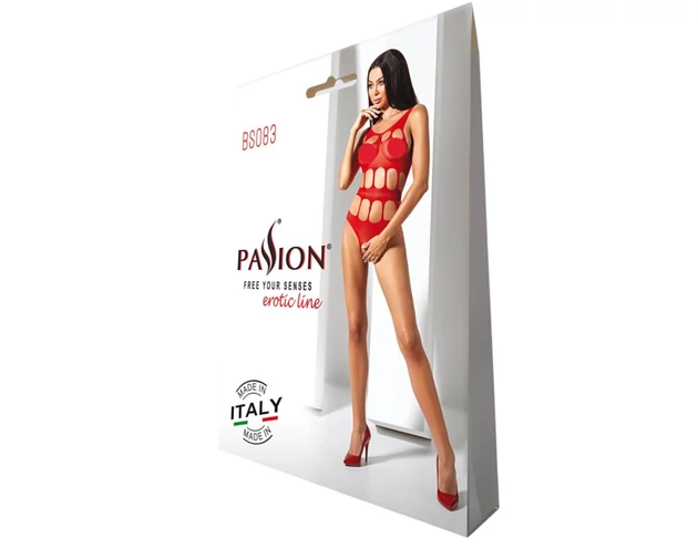Passion BS083 - lyukacsos, nyitott body - piros (S-L)