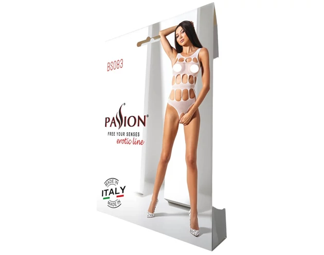 Passion BS083 - lyukacsos, nyitott body (fehér) - S-L