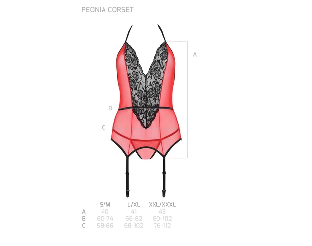 Passion Peonia - felső és tanga (piros)