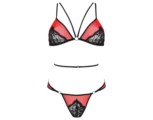 Passion Peonia - melltartó szett (piros)