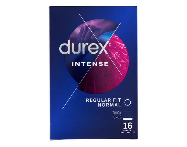 Durex Intense - bordázott és pontozott óvszer (16db)