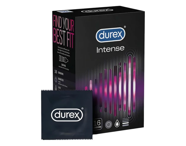 Durex Intense - bordázott és pontozott óvszer (16db)