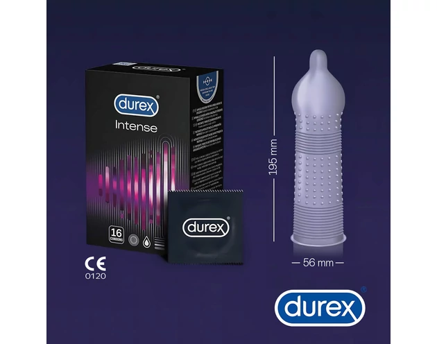 Durex Intense - bordázott és pontozott óvszer (16db)