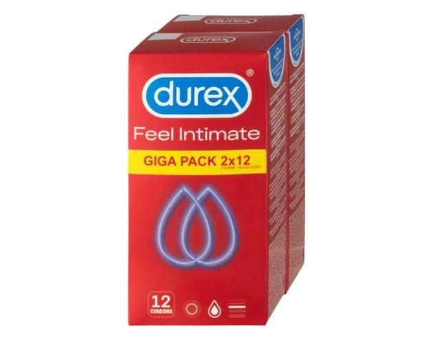 Durex Feel Intimate - vékonyfalú óvszer csomag (2x12db)