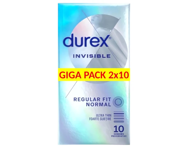 Durex Invisible Regular Fit - vékony óvszer (2x10db)