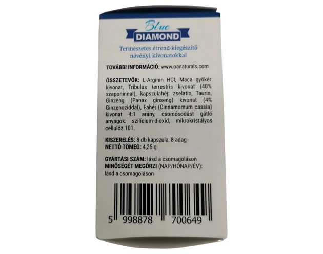 Blue Diamond - természetes étrend kiegészítő férfiaknak (8db)