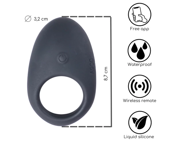 Desirel Halo - okos, vibrációs péniszgyűrű (fekete)