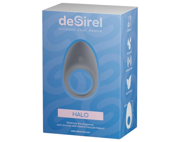 Desirel Halo - okos, vibrációs péniszgyűrű (fekete)