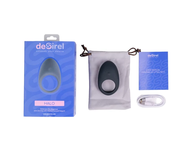Desirel Halo - okos, vibrációs péniszgyűrű (fekete)
