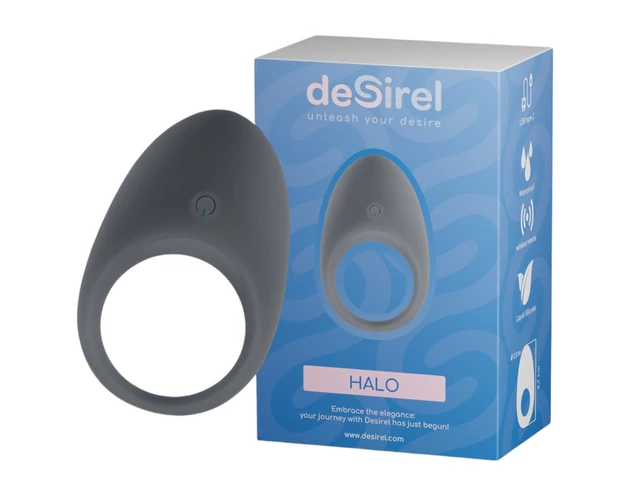 Desirel Halo - okos, vibrációs péniszgyűrű (fekete)